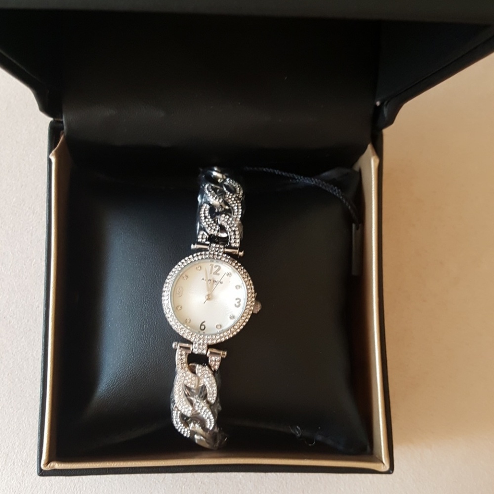 Silver and rhinestone Akribos watch NEW!